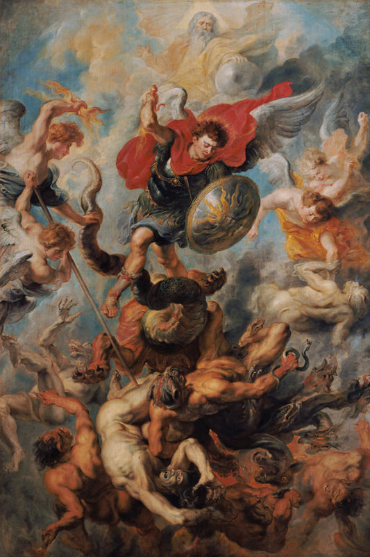 La chute de l'archange Michel dans la lutte contre les anges abtruennigen - Peter Paul Rubens - Reproductions de tableaux et peintures haut de gamme