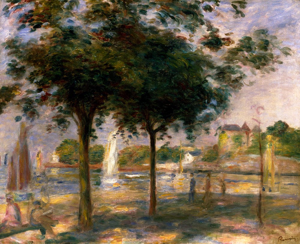 La plage de Pornic, La voile blanche - Pierre-Auguste Renoir - Reproductions de tableaux et peintures haut de gamme