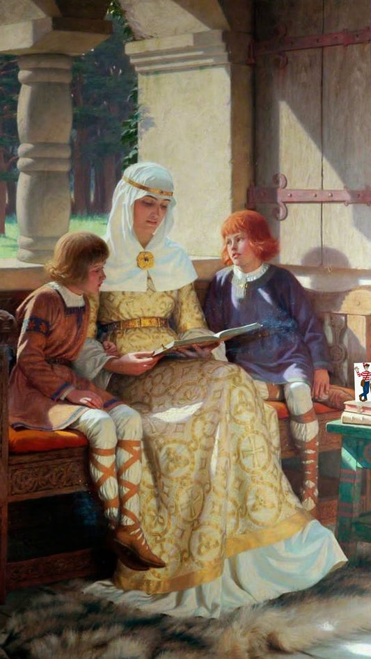 L'Enfance d'Alfred le Grand - Edmund Leighton - Reproductions de tableaux et peintures haut de gamme