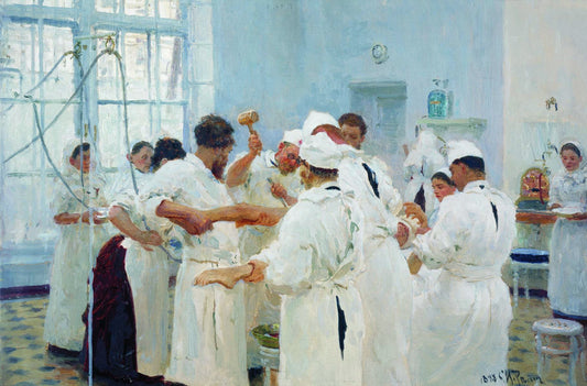 Le chirurgien E. V. Pavlov dans la salle d'opération - Ilya Repin - Reproductions de tableaux et peintures haut de gamme