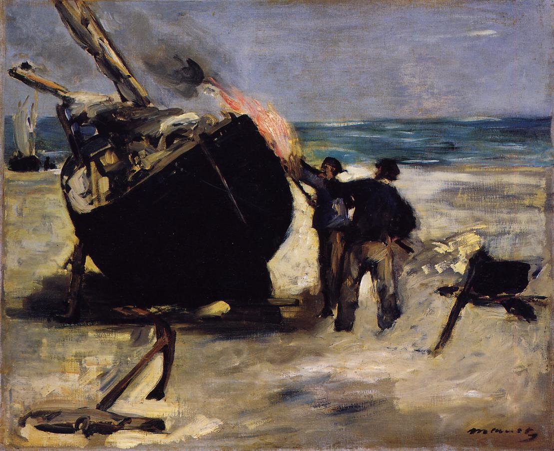 Le Bateau goudronné - Edouard Manet - Reproductions de tableaux et peintures haut de gamme