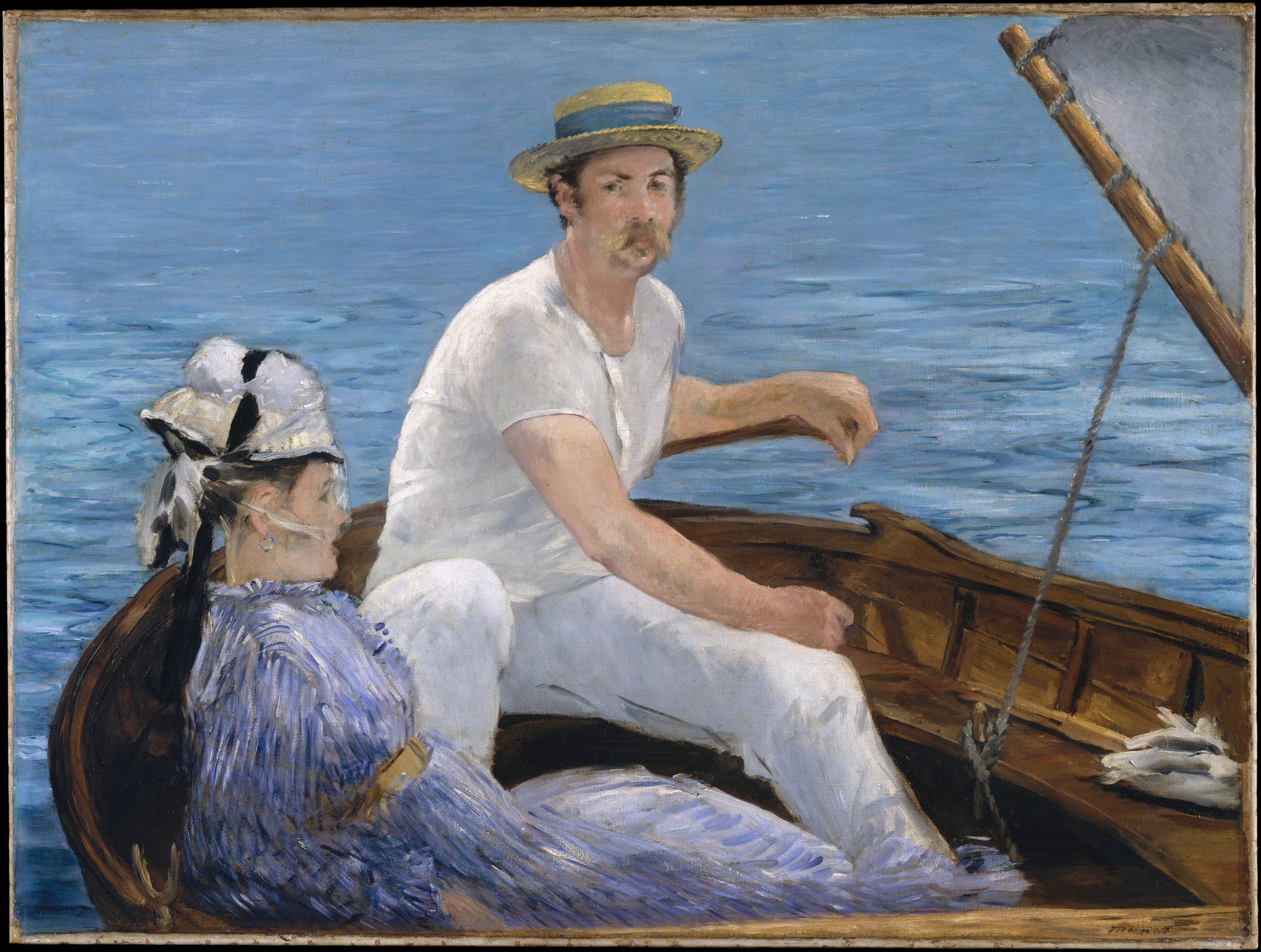 En bateau - Edouard Manet - Reproductions de tableaux et peintures haut de gamme