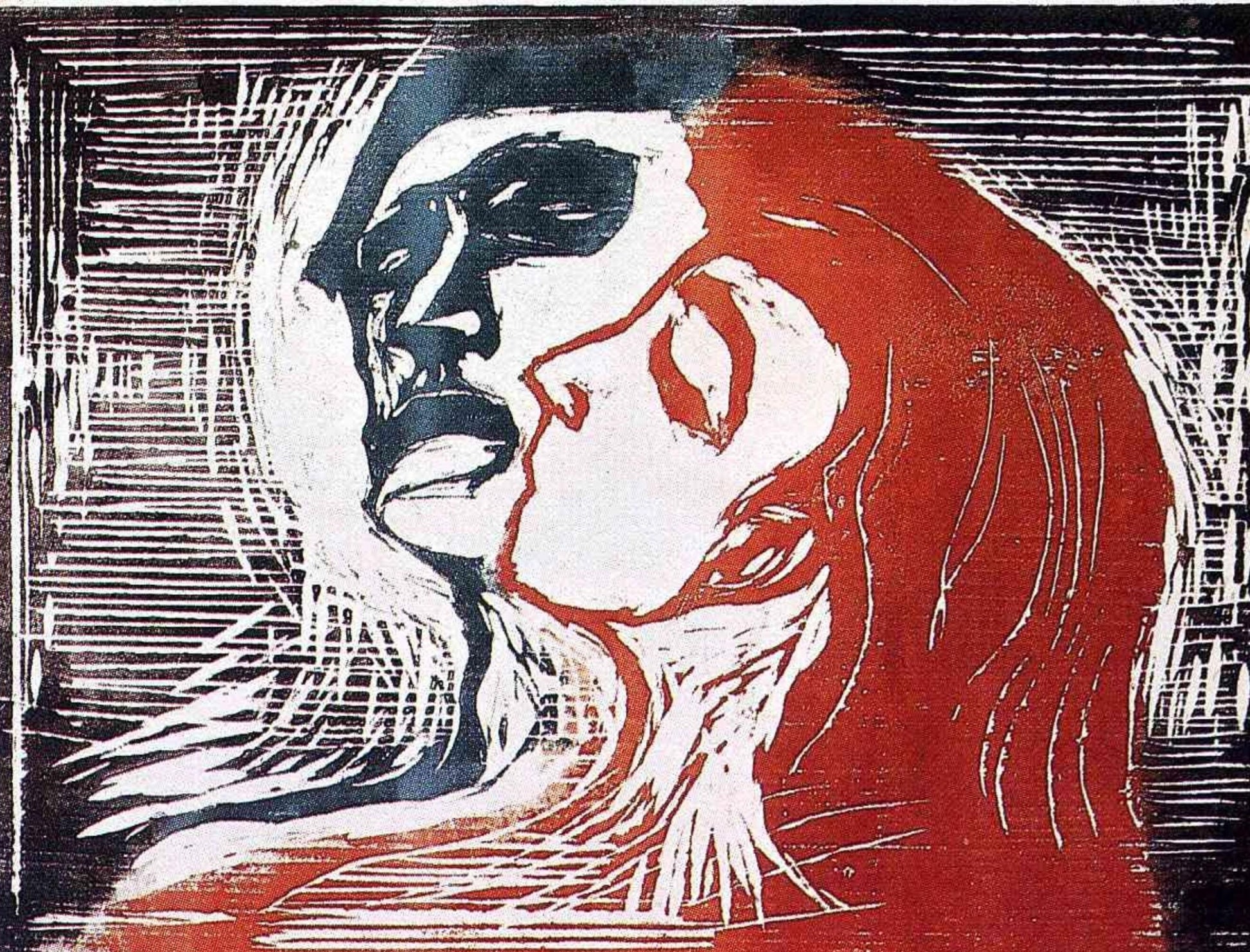 Tête par tête - Edvard Munch - Reproductions de tableaux et peintures haut de gamme