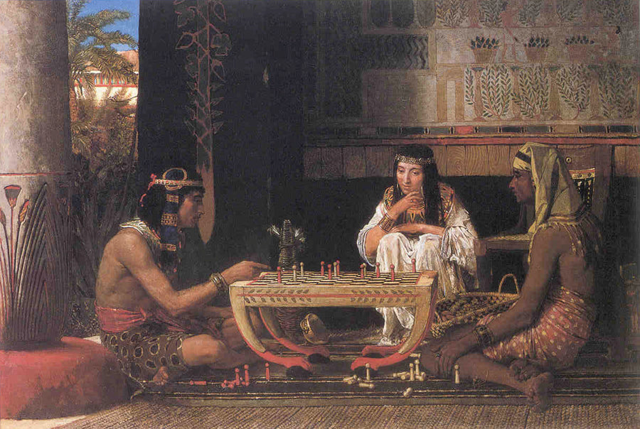 Joueurs d'échecs égyptiens - Lawrence Alma-Tadema - Reproductions de tableaux et peintures haut de gamme