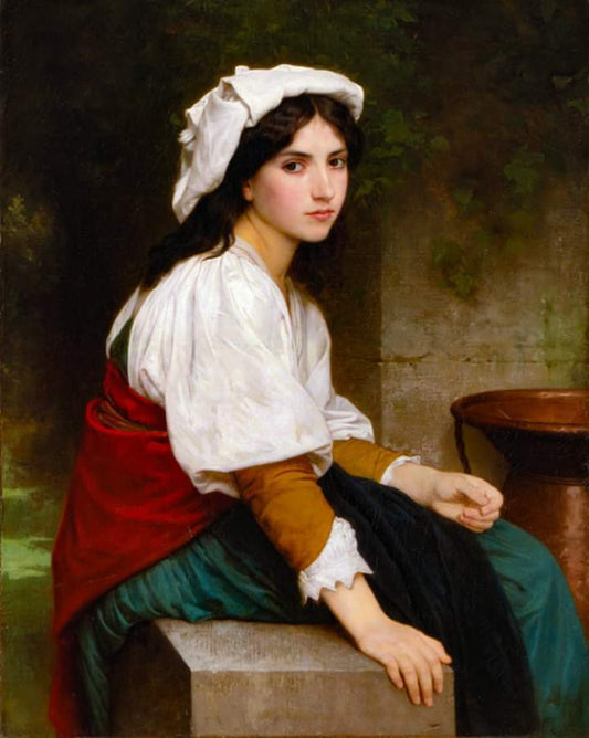 Femme italienne à la fontaine - William Bouguereau - Reproductions de tableaux et peintures haut de gamme