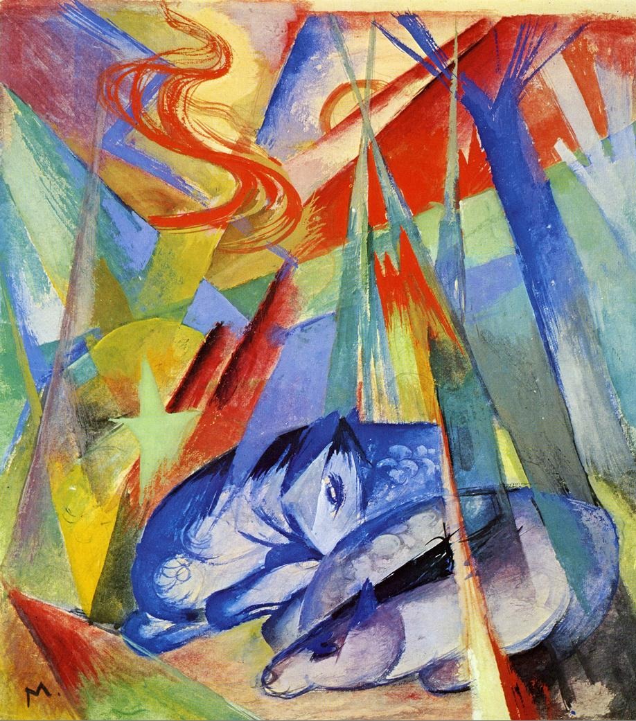 Animaux dormant - Franz Marc - Reproductions de tableaux et peintures haut de gamme