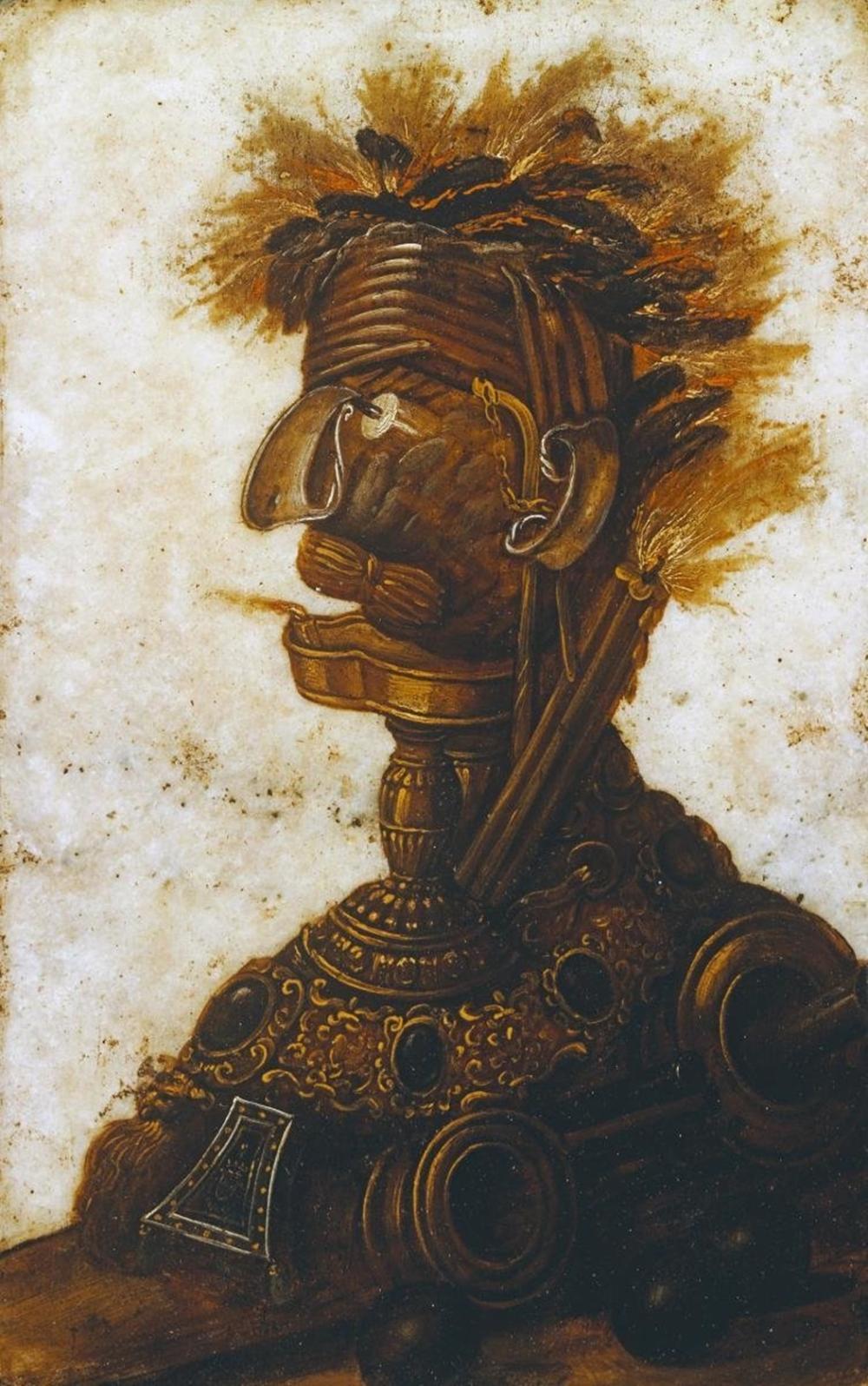 OeuvreTêtes anthropomorphes représentant l'un des quatre éléments - le feu - Arcimboldo - Reproductions de tableaux et peintures haut de gamme