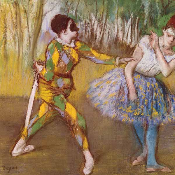 Harlequin et Columbine - Edgar Degas - Reproductions de tableaux et peintures haut de gamme