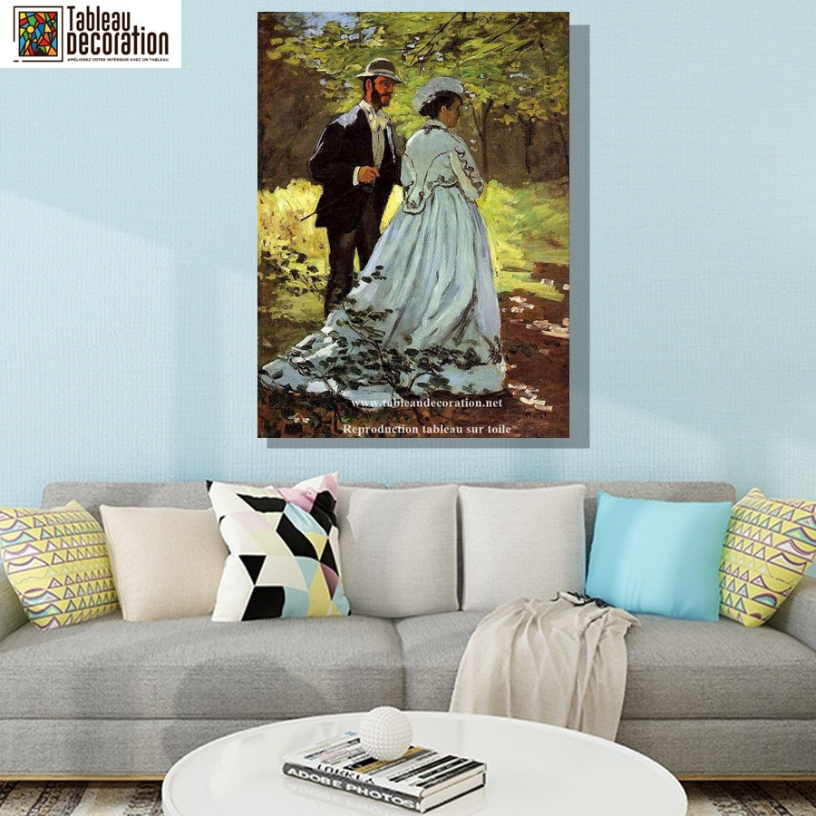 Les Promeneurs - Tableau Monet - Reproductions de tableaux et peintures haut de gamme