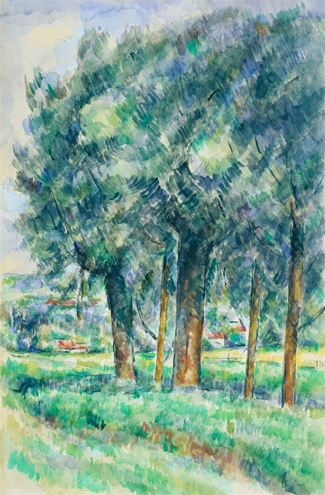 Groupe d'arbres - Paul Cézanne - Reproductions de tableaux et peintures haut de gamme