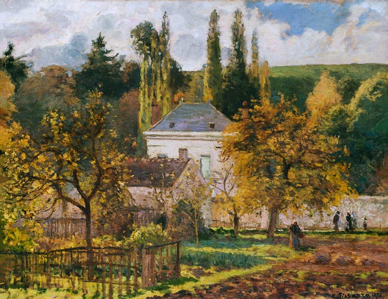 Maison des citoyens à l'Hermitage, Pontoise - Camille Pissarro - Reproductions de tableaux et peintures haut de gamme