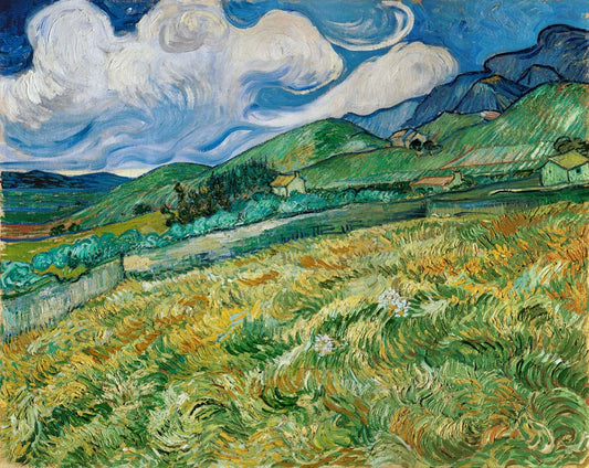 Paysage de montagne derrière l'hôpital Saint-Paul - Van Gogh - Reproductions de tableaux et peintures haut de gamme