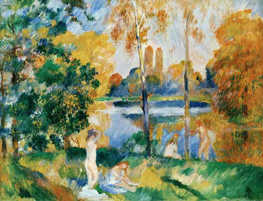 Paysage avec baigneurs - Pierre-Auguste Renoir - Reproductions de tableaux et peintures haut de gamme