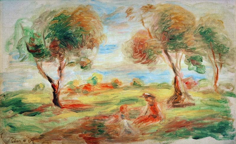 Le paysage près de Cagnes - Pierre-Auguste Renoir - Reproductions de tableaux et peintures haut de gamme