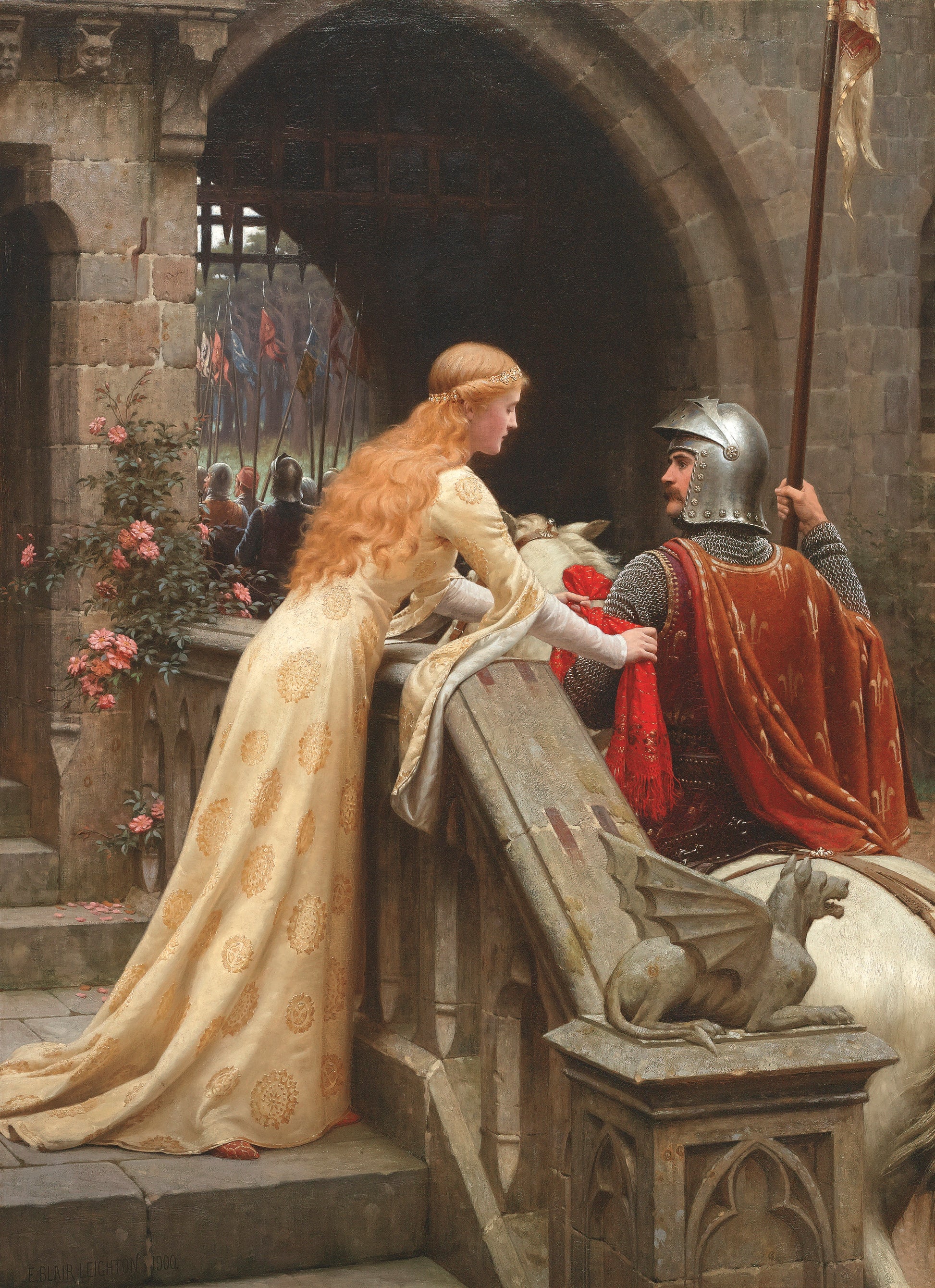 Dieu te protège, 1900 - Edmund Leighton - Reproductions de tableaux et peintures haut de gamme