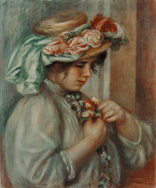 Fille avec le chapeau - Pierre-Auguste Renoir - Reproductions de tableaux et peintures haut de gamme