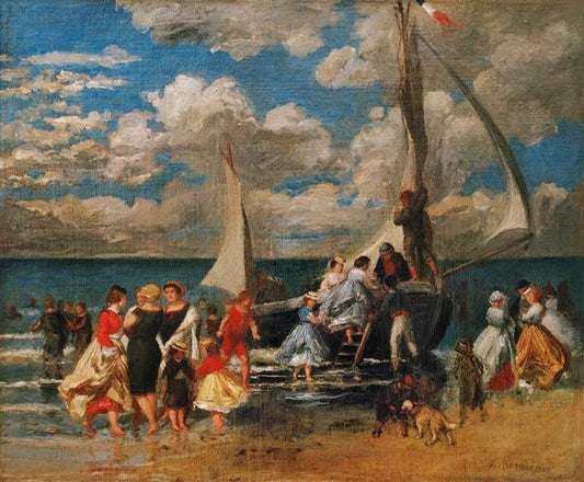 Réunion autour d'un bateau 1862 - Pierre-Auguste Renoir - Reproductions de tableaux et peintures haut de gamme