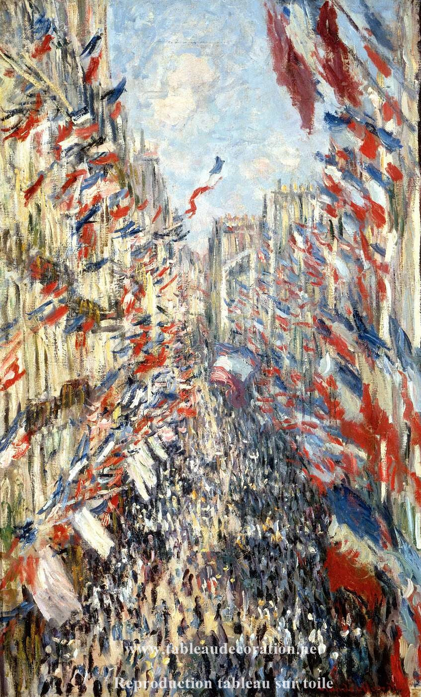 La Rue Montorgueil, Fête du 30 juin 1878 Claude Monet - Reproductions de tableaux et peintures haut de gamme