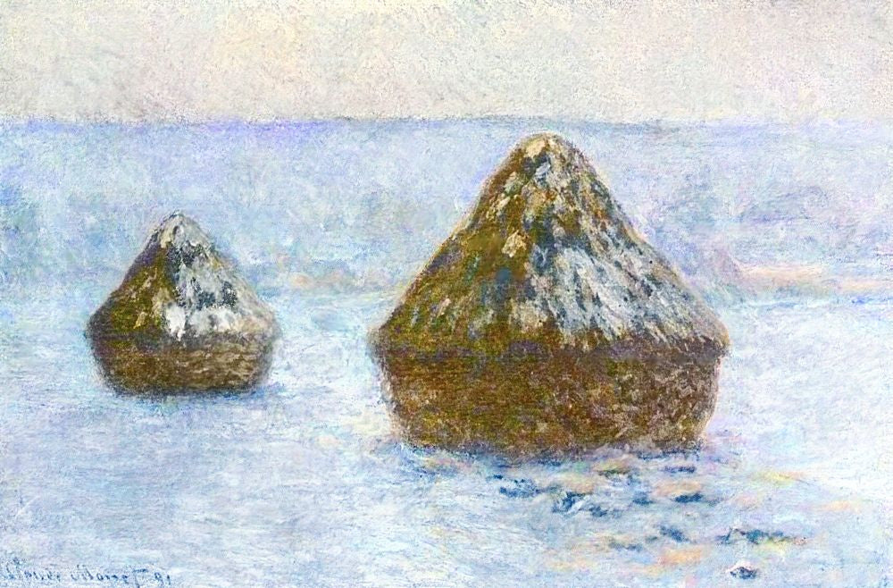 Les Meules, hiver de Claude Monet - Reproductions de tableaux et peintures haut de gamme