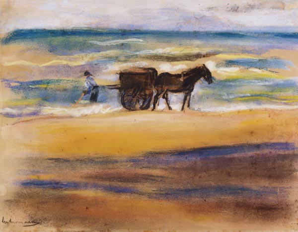 Chercheur de coquillages sur la plage - Max Liebermann - Reproductions de tableaux et peintures haut de gamme