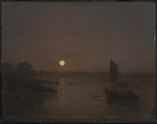 Clair de lune une étude à Millbank - William Turner - Reproductions de tableaux et peintures haut de gamme