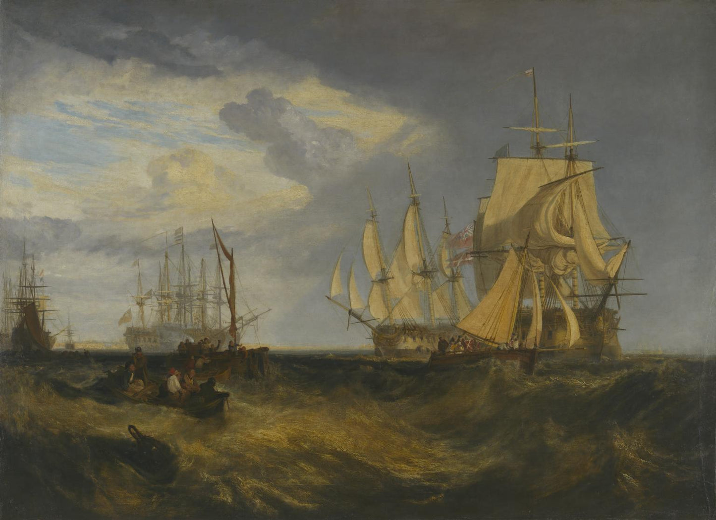 L'équipage de bateau prend une ancre - William Turner - Reproductions de tableaux et peintures haut de gamme