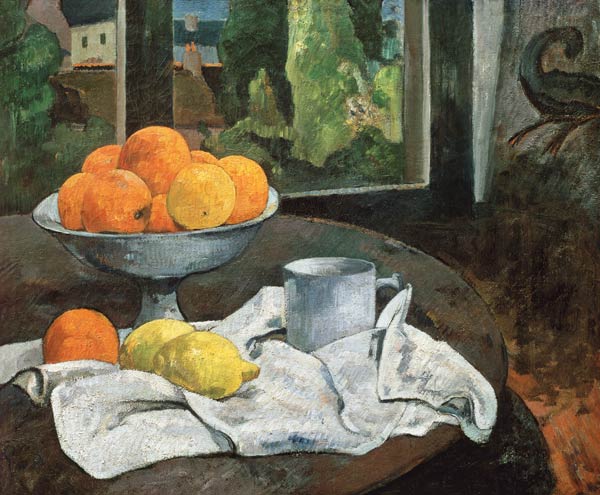 Oranges et citrons avec vue - Paul Gauguin - Reproductions de tableaux et peintures haut de gamme