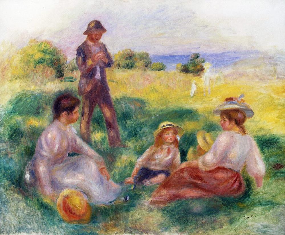 Fête à la campagne à Berneval - Pierre-Auguste Renoir - Reproductions de tableaux et peintures haut de gamme