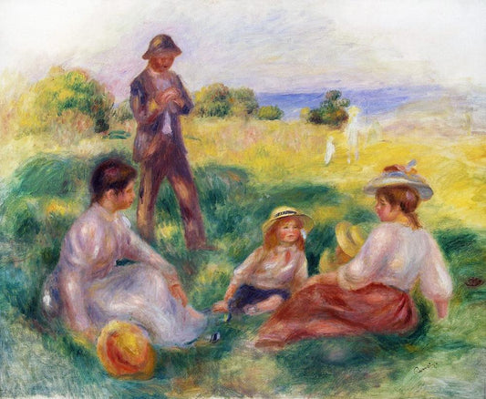 Fête à la campagne à Berneval - Pierre-Auguste Renoir - Reproductions de tableaux et peintures haut de gamme