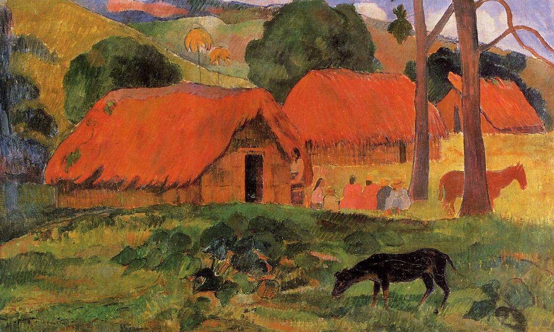 Le chien devant la hutte - Paul Gauguin - Reproductions de tableaux et peintures haut de gamme