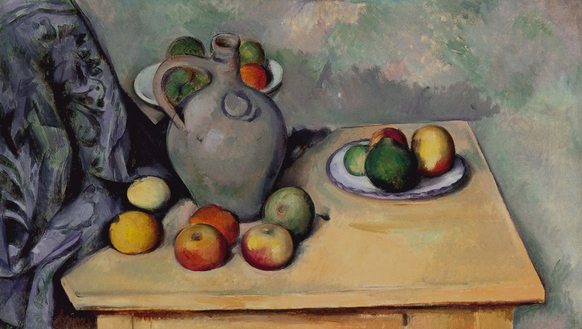 Nature morte avec une draperie bleue - Paul Cézanne - Reproductions de tableaux et peintures haut de gamme