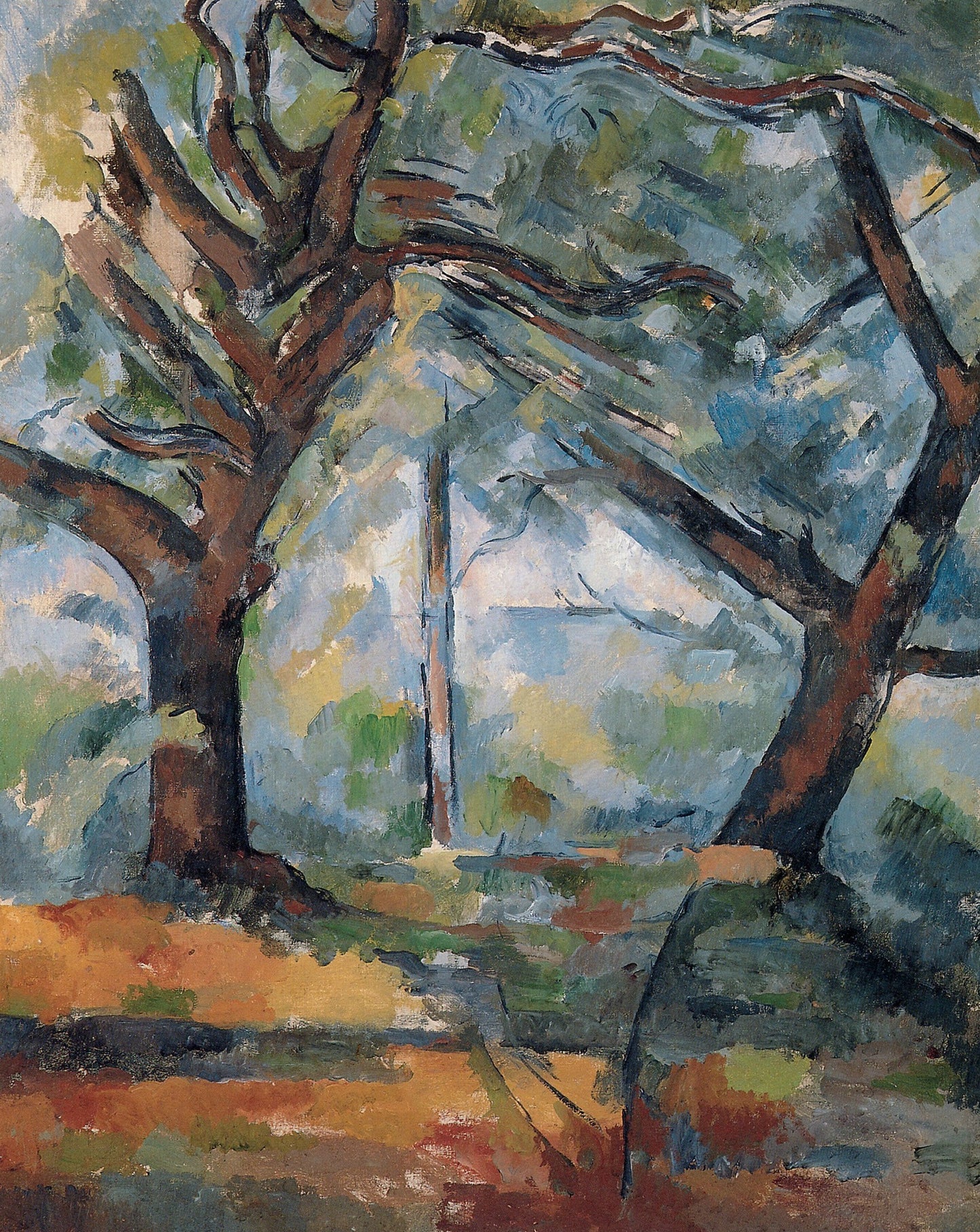 Grands arbres - Paul Cézanne - Reproductions de tableaux et peintures haut de gamme