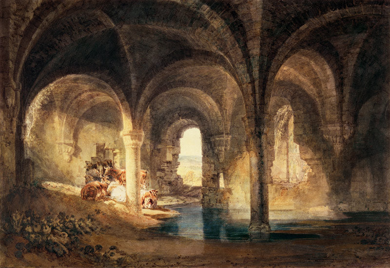 Réfectoire de l'abbaye de Kirkstall - William Turner - Reproductions de tableaux et peintures haut de gamme