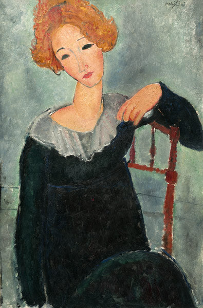 Femme rousse 1917 - Amedeo Modigliani - Reproductions de tableaux et peintures haut de gamme