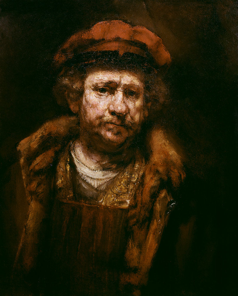 Autoportrait avec un bonnet rouge - Rembrandt van Rijn - Reproductions de tableaux et peintures haut de gamme