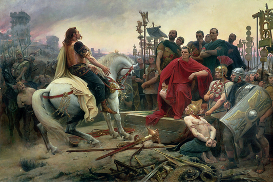 Vercingetorix jette ses armes aux pieds de Jules César - Lionel Royer - Reproductions de tableaux et peintures haut de gamme