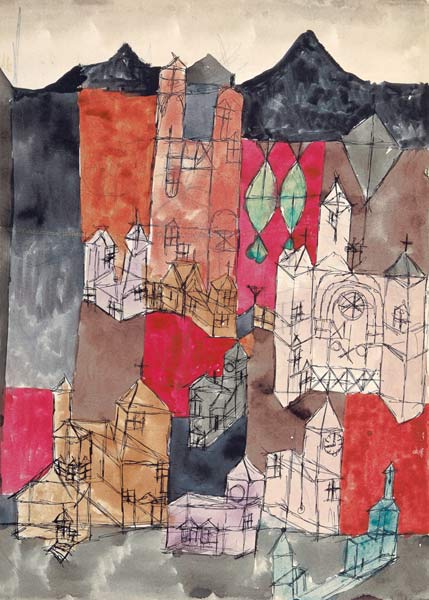 Ville des églises (églises en montagne) - Paul Klee - Reproductions de tableaux et peintures haut de gamme