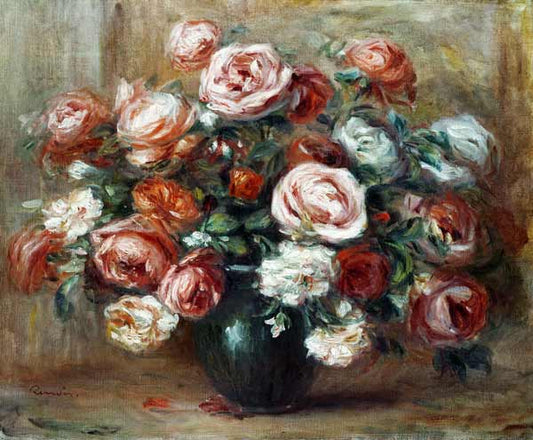 Nature morte avec des roses - Pierre-Auguste Renoir - Reproductions de tableaux et peintures haut de gamme