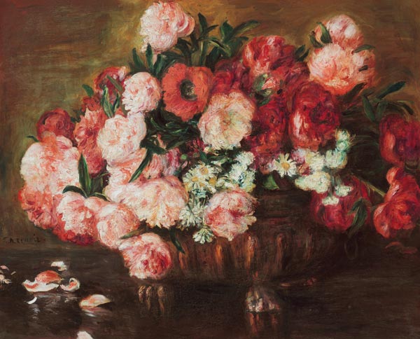 Nature morte avec pivoine - Pierre-Auguste Renoir - Reproductions de tableaux et peintures haut de gamme