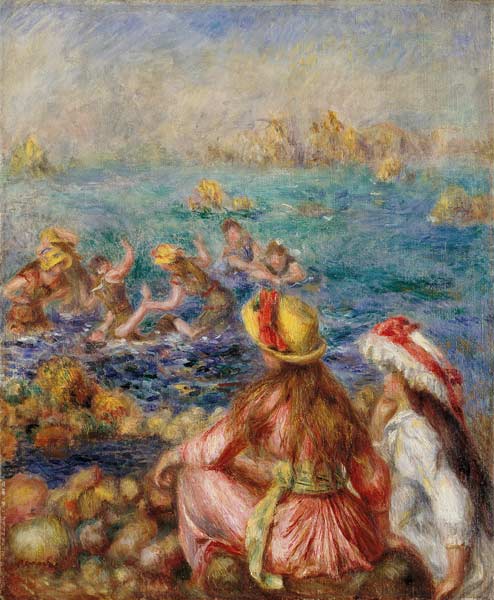 Les baigneurs de Pierre-Auguste Renoir - Reproductions de tableaux et peintures haut de gamme