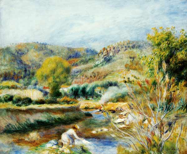 La lavandière - Pierre-Auguste Renoir - Reproductions de tableaux et peintures haut de gamme