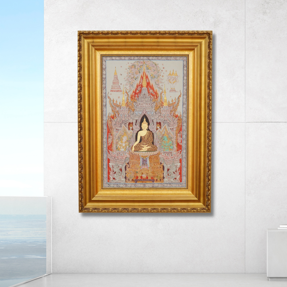 Le bouddha blanc - 69 x 107 cm - Reproductions de tableaux et peintures haut de gamme