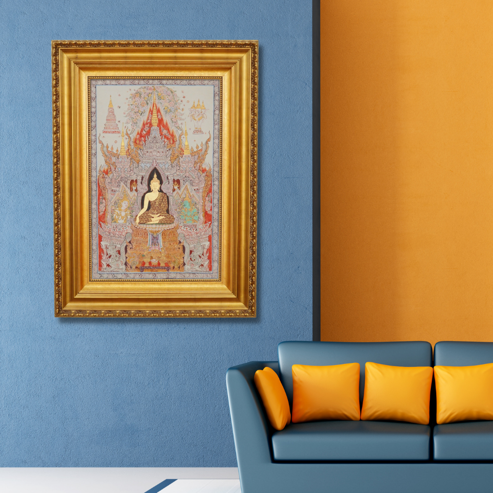 Le bouddha blanc - 69 x 107 cm - Reproductions de tableaux et peintures haut de gamme