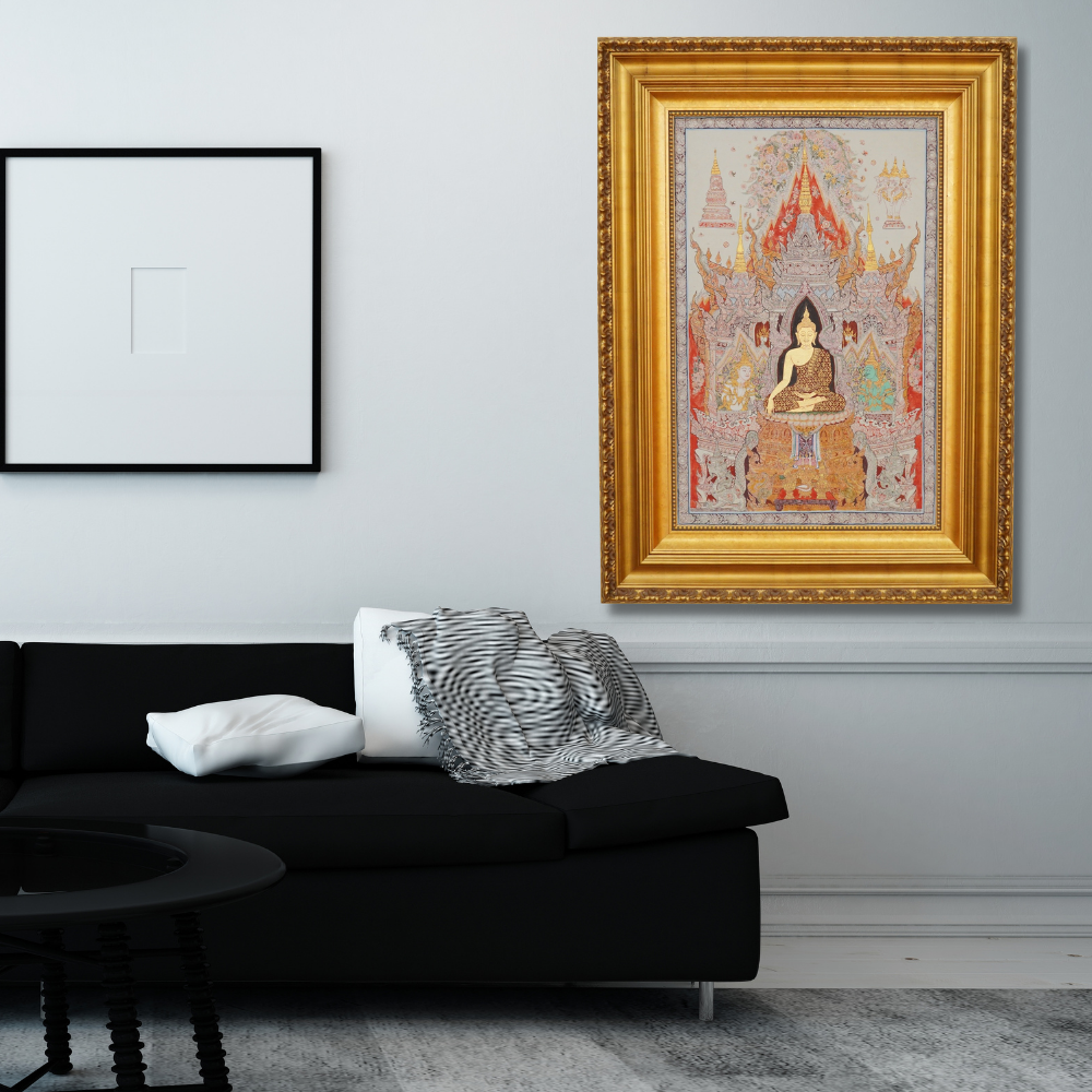 Le bouddha blanc - 69 x 107 cm - Reproductions de tableaux et peintures haut de gamme