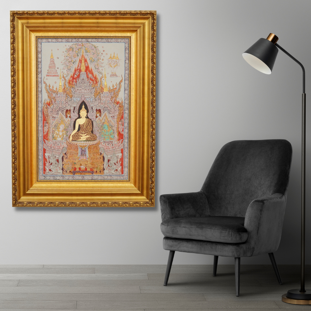 Le bouddha blanc - 69 x 107 cm - Reproductions de tableaux et peintures haut de gamme