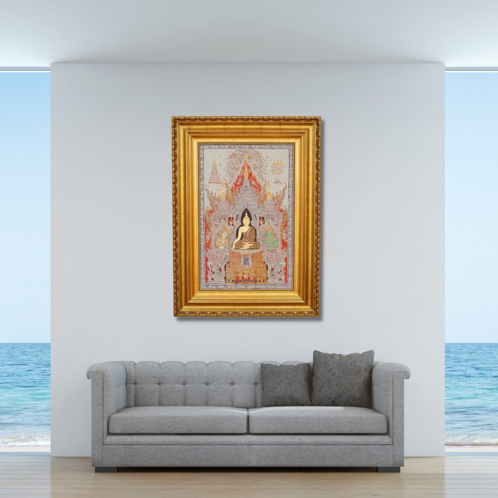 Le bouddha blanc - 69 x 107 cm - Reproductions de tableaux et peintures haut de gamme