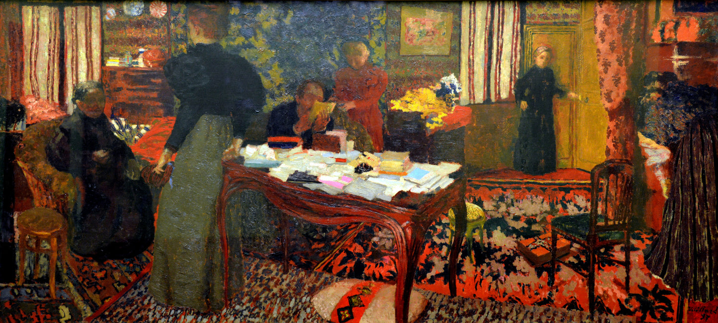 Grand intérieur aux six personnages Kunsthaus, Zurich - Édouard Vuillard - Reproductions de tableaux et peintures haut de gamme