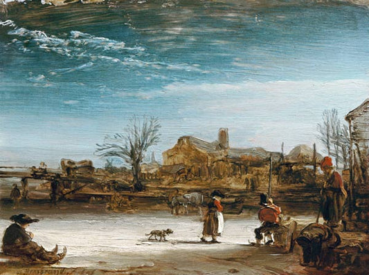 Paysage d'hiver - Rembrandt van Rijn - Reproductions de tableaux et peintures haut de gamme