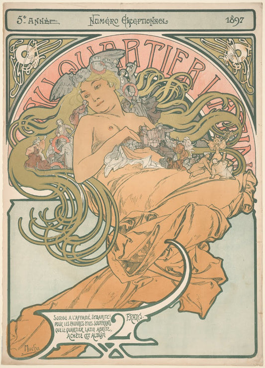 Au quartier latin - Mucha - Reproductions de tableaux et peintures haut de gamme