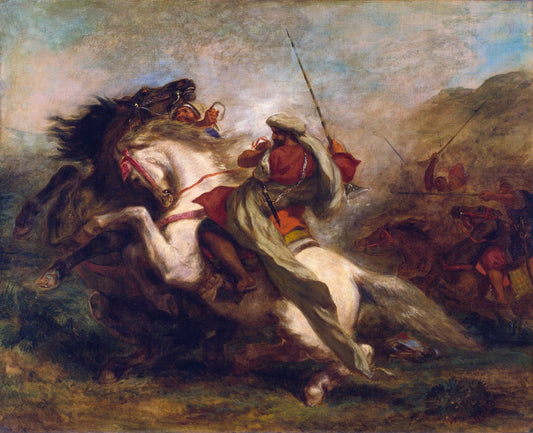 Collision de cavaliers maures - Eugène Delacroix - Reproductions de tableaux et peintures haut de gamme